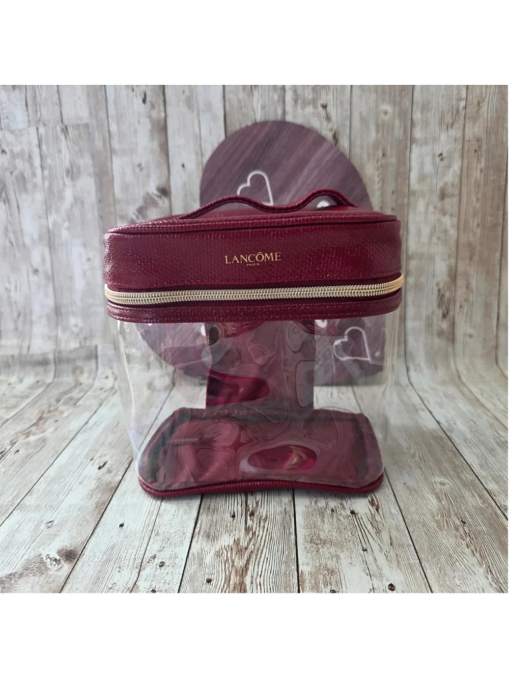 Lancôme Cosmetic Bag Red Clear NWOT